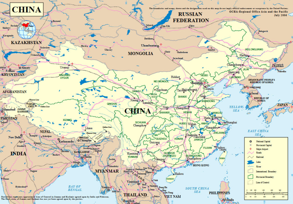 Geogrphical Map of china
