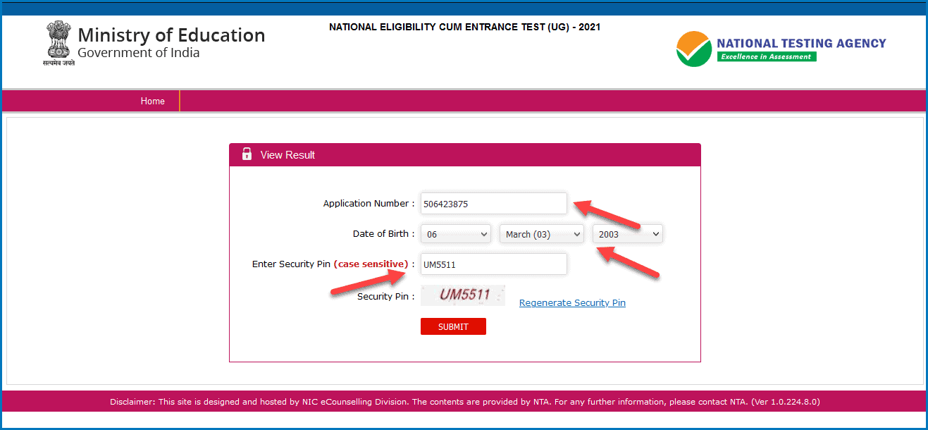 NEET 2021 result check